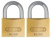 ABUS Mechanical 65/50mm Brass Padlock Twin Pack Carded