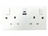 Dencon Switched Socket 2-Gang + 2 USB A/C Ports 13A