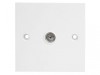 Dencon Single Flush Coax TV Socket White