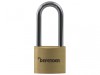 DEFENDER Brass Padlock Long Shackle 40mm