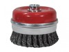 Faithfull Wire Cup Brush Twist Knot 100mm M14x2, 0.50mm Steel Wire