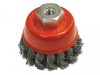 Faithfull Wire Cup Brush Twist Knot 65mm M10x1.5, 0.50mm Steel Wire