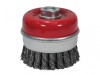 Faithfull Wire Cup Brush Twist Knot 80mm M14x2, 0.50mm Steel Wire