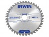 IRWIN Construction Circular Saw Blade 210 x 30mm x 40T ATB