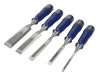 IRWIN Marples M444 Bevel Edge Chisel Blue Chip Handle Set, 5 Piece