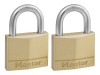 Master Lock Solid Brass 40mm Padlock 4-Pin - Keyed Alike x 2