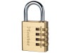 Master Lock Brass Finish 40mm 4-Digit Combination Padlock