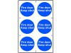 Scan Fire Door Keep Shut - 6 PVC Signs 100 x 100mm