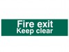 Scan Fire Exit Keep Clear Text Only - PVC Sign 200 x 50mm