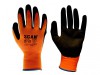 Scan Hi-Vis Orange Foam Latex Coated Gloves - M (Size 8)