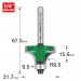 TREND C078X1/4TC ROUND/OVER 9.5MM RAD X 15.9MM CUT