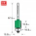 TREND C117X1/4TC GUIDED TRIMMER 15.9MM DIA X 15.9MM