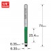 TREND C168X1/4TC GUIDED TRIMMER 6.35MM DIA X 25.4MM