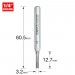 TREND C001BX1/4TC TWO FLUTE 3.2MM DIA X 12.7MM CUT
