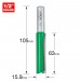 TREND C025EX1/2TC TWO FLUTE 15.9MM DIA X 63MM CUT