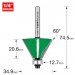 TREND C138AX1/4TC GUIDED BEVEL 60 DEG X 34.9MM DIA