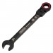 Draper Expert HI-TORQ Metric Flexible Head Ratchet Combination Spanner, 15mm, Black