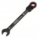 Draper Expert HI-TORQ Metric Flexible Head Ratchet Combination Spanner, 17mm, Black
