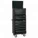 Combined Roller Cabinet and Tool Chest, 15 Drawer, 26\", Black
