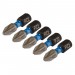 Draper Expert PZ-Type Impact Screwdriver Bits, No.2 x 25mm, 1/4\" Hex (Pack of 5)