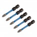 Draper Expert Cross Slot/PH Type Impact Screwdriver Bits, No.1 x 50mm, 1/4\" Hex (Pack of 5)