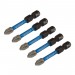 Draper Expert Cross Slot/PH Type Impact Screwdriver Bits, No.2 x 50mm, 1/4\" Hex (Pack of 5)