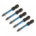 Draper Expert PZ-Type Impact Screwdriver Bits, No.1 x 50mm, 1/4\" Hex (Pack of 5)