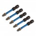 Draper Expert PZ-Type Impact Screwdriver Bits, No.2 x 50mm, 1/4\" Hex (Pack of 5)