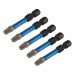 Draper Expert PZ-Type Impact Screwdriver Bits, No.3 x 50mm, 1/4\" Hex (Pack of 5)