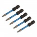 Draper Expert TX-STAR Impact Screwdriver Bits, T10 x 50mm, 1/4\" Hex (Pack of 5)