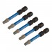 Draper Expert TX-STAR Impact Screwdriver Bits, T25 x 50mm, 1/4\" Hex (Pack of 5)