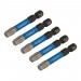 Draper Expert TX-STAR Impact Screwdriver Bits, T40 x 50mm, 1/4\" Hex (Pack of 5)