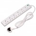 Six Socket Surge Protected Extension Lead with Neon Indicator, 2m