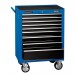 Roller Tool Cabinet, 9 Drawer, 26\", Blue