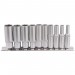 Metric Deep Socket on Metal Rail, 1/4\" Sq. Dr. (10 Piece)