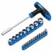 T-Handle Screwdriver, Socket and Bit Set, 1/4\" Sq. Dr. (22 Piece)