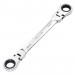 Draper HI-TORQ Metric Flexible Head Double Ring Ratchet Spanner, 18 x 19mm