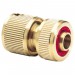 Brass Hose Connector with Water Stop, 1/2\"