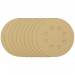 Gold Sanding Discs with Hook & Loop, 125mm, 120 Grit, 8 Dust Extraction Holes (Pack of 10)