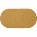 Gold Sanding Discs with Hook & Loop, 125mm, 400 Grit, 8 Dust Extraction Holes (Pack of 10)