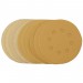 Gold Sanding Discs with Hook & Loop, 125mm, Assorted Grit - 120G, 180G, 240G, 320G, 400G, 8 Dust Extraction Holes (Pack 