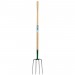 4 Prong Manure Fork with Wood Shaft