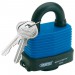 Laminated Steel Padlock and 2 Keys with Hardened Steel Shackle and Bumper, 54mm