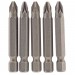 PZ Type Insert Bit, 1/4\" Hex, 50mm Long, No.2 (Pack of 5)