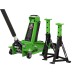 Sealey Trolley Jack 3tonne Super Rocket Lift & Axle Stands (Pair) 3tonne Capacity per Stand-Hi-Vis