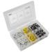 Sealey Numberplate Screw Assortment 195pc 4.8mm x 18mm Plastic Enclosed Head