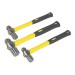Sealey Ball Pein Hammer Set 3pc Fibreglass Shaft