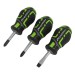 Sealey Screwdriver Set 3pc GripMAX Stubby - Hi Vis