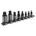 Sealey Spline Socket Bit Set 8pc 1/4\", 3/8\" & 1/2\"Sq Drive Black Series