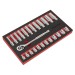 Sealey Ratchet Wrench & Socket Rail Set 25pc 3/8\"Sq Drive